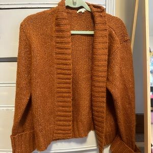 Z supply size small rust colored cardigan!
